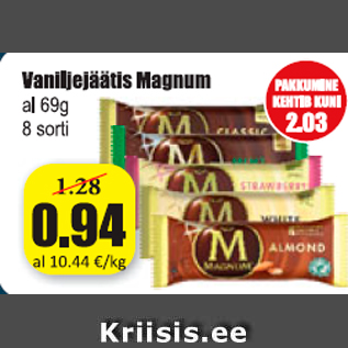 Allahindlus - Vaniljejäätis Magnum