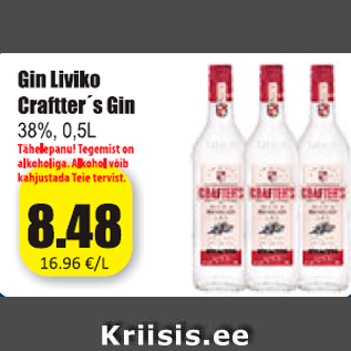 Allahindlus - Gin Liviko Craftter´s Gin