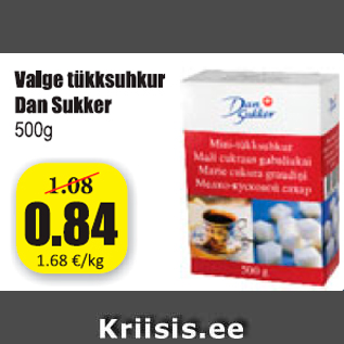 Allahindlus - Valge tükksuhkur Dan Sukker 500 g