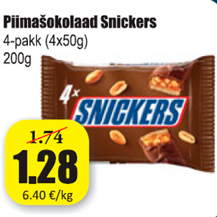 Allahindlus - Piimašokolaad Snickers