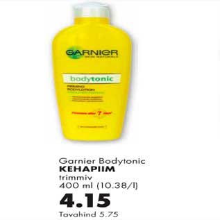 Allahindlus - Garnier Bodytonic Kehapiim