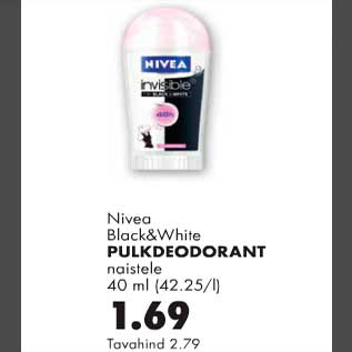 Allahindlus - Nivea Black&White Pulkdeodorant