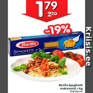 Allahindlus - Barilla Spaghetti makaronid, 1 kg