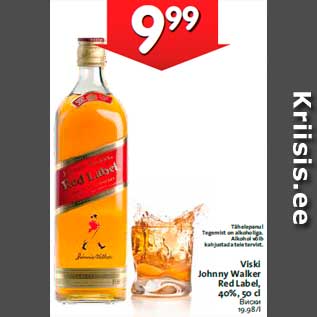 Allahindlus - Viski Johnny Walker Red Label, 40%, 50 cl