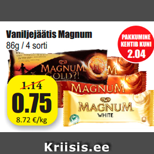 Allahindlus - Vaniljejäätis Magnum