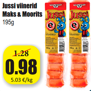 Allahindlus - Jussi viinerid Maks & Moorits 195g