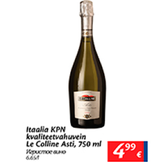 Allahindlus - Itaalia KPN kvaliteetvahuvein Le Colline Assti, 750 ml