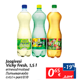 Allahindlus - Joogivesi Vichy Fresh, 1,5 l