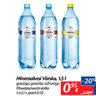 Allahindlus - Mineraalvesi Värska, 1,5 l