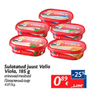 Allahindlus - Sulatatud juust valio Viola, 185 g