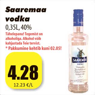 Allahindlus - Saaremaa vodka 0,35L,40%