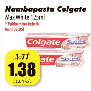 Allahindlus - Hambapasta Colgate MaxWhite 125ml