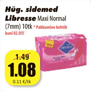 Allahindlus - Hüg. sidemed Libresse