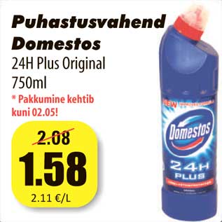 Allahindlus - Puhastusvahend Domestos 24H Plus Original 750ml