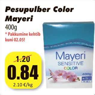 Allahindlus - Pesupulber Color Mayeri 400g