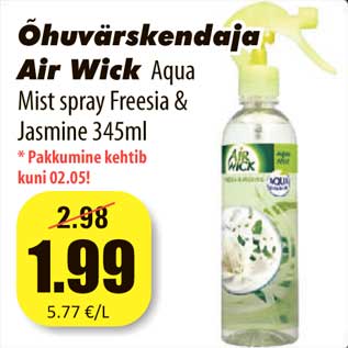 Allahindlus - Õhuvärskendaja Air Wick Aqua Mist spray Freesia & Jasmine 345ml