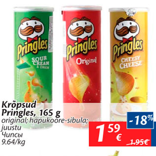 Allahindlus - Krõpsud Pringles, 165 g