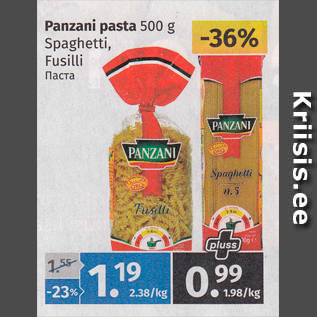 Allahindlus - Panzani pasta 500 g