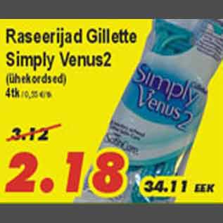 Allahindlus - Raseerijad Gillette Simply Venus2