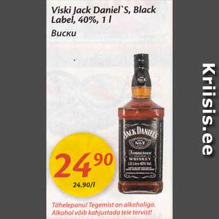 Allahindlus - Viski Jack Daniel`S, Black Label