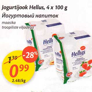 Allahindlus - Jogurtijook Hellus, 4 x 100 g