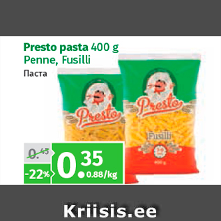 Allahindlus - Presto pasta