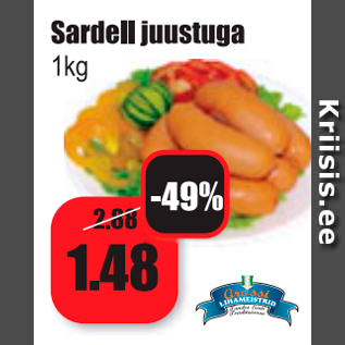 Allahindlus - Sardell juustuga 1 kg