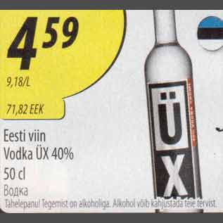 Allahindlus - Eesti viin Vodka ÜX