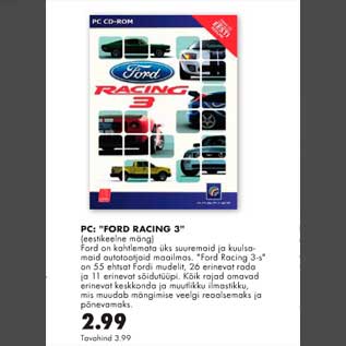 Allahindlus - PC:"FORD RACING 3"