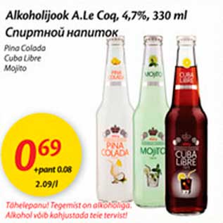 Allahindlus - Alkoholiijookj A.Le Cog