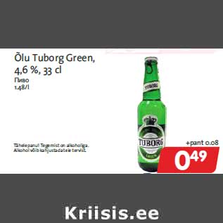 Allahindlus - Õlu Tuborg Green,