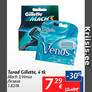 Allahindlus - Terad Gillette, 4 tk