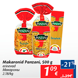 Allahindlus - Makaroonid Panzani, 500 g