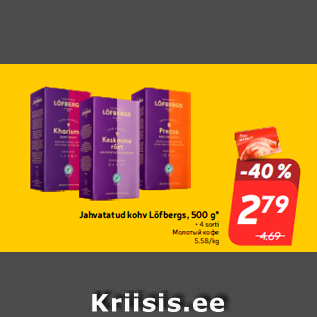 Allahindlus - Jahvatatud kohv Löfbergs, 500 g*