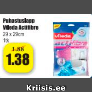 Allahindlus - Puhastuslapp Vileda Actifibre