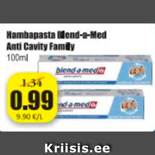 Allahindlus - Hambapasta Blend-a-Med Anti Cavity Family 100 ml