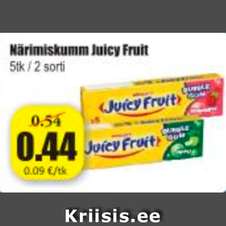 Allahindlus - Närimiskumm Juicy Fruit