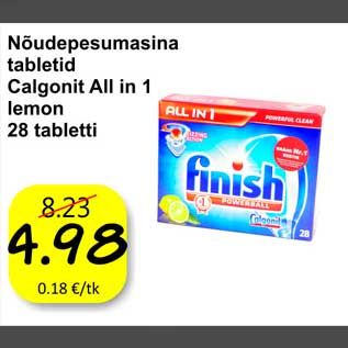 Allahindlus - Nõudepesumasina tabletid Calgonit All in 1 lemon 28 tabletti