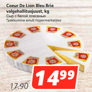 Allahindlus - Coeur De Lion Bleu Brie valgehallitusjuust, kg