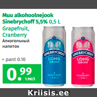 Allahindlus - Muu alkohoolnejook Sinebrychoff 5,5% 0,5 L