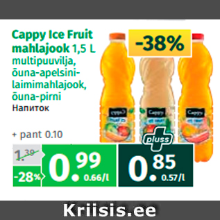 Allahindlus - Cappy Ice Fruit mahlajook 1,5 L