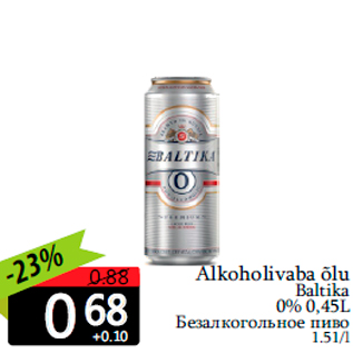 Allahindlus - Alkoholivaba õlu Baltika