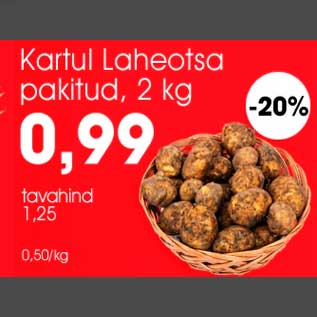 Allahindlus - Kartul Laheotsa pakitud, 2kg