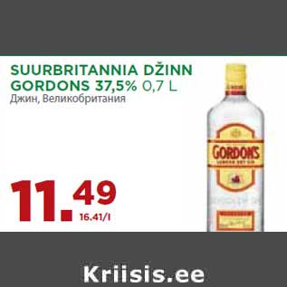 Allahindlus - SUURBRITANNIA DŽINN GORDONS