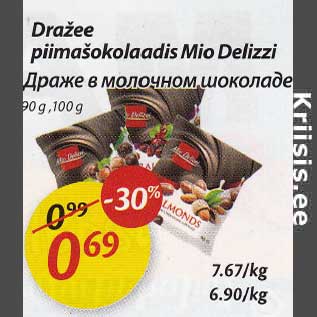 Allahindlus - Dražee piimašokolaadis Mio Delizzi