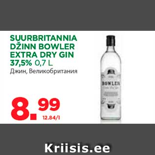 Allahindlus - SUURBRITANNIA DŽINN BOWLER EXTRA DRY GIN