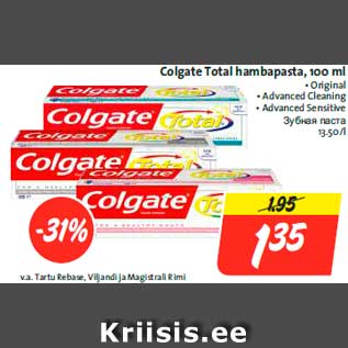 Allahindlus - Colgate Total hambapasta, 100 ml