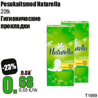 Allahindlus - Pesukaitsmed Naturella 20tk