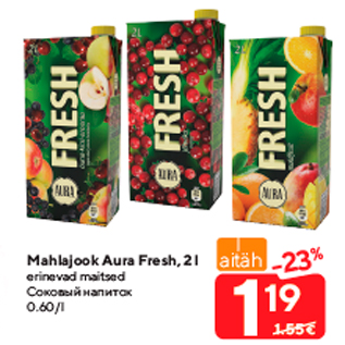 Allahindlus - Mahlajook Aura Fresh, 2 l