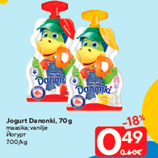 Allahindlus - Jogurt Danonki, 70 g